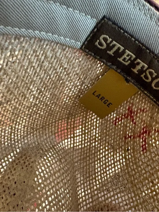 Stetson Tan Straw Fedora with Silver Concho Band - Picture 5 of 5